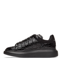 Alexander McQueen Black Croc Oversized Sneakers