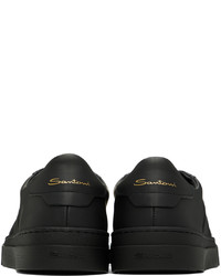 Santoni Black Double Sneakers