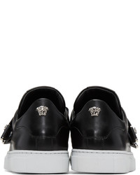 Versace Black Double Strap Medusa Sneakers