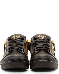 Giuseppe Zanotti Black Gold Ace Birel Sneakers
