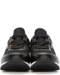 Dolce & Gabbana Black Lace Leather Sneakers