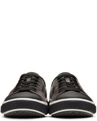 Prada Black Leather And Suede Sneakers