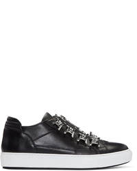 DSQUARED2 Black Leather Asylum Sneakers