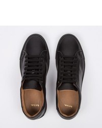 Paul Smith Black Leather Basso Sneakers With Lips Print