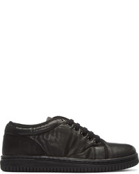 Christian Peau Black Leather Cdp Low Cut Sneakers