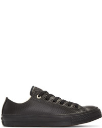 Converse Black Leather Chuck Taylor All Star Ii Ox Sneakers