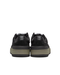 Lanvin Black Leather Clay Low Sneakers