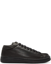 Christian Peau Black Leather Cp Low Cut Sneakers