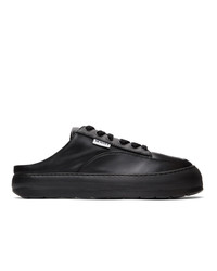 Sunnei Black Leather Dreamy Slip On Sneakers