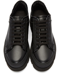 MM6 MAISON MARGIELA Black Leather Flatform Sneakers