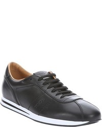 Tod's Black Leather Lace Up Trainer Sneakers