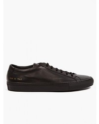 Common Projects Black Leather Low Top Achilles Sneakers