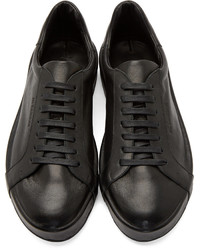 Jil Sander Black Leather Low Top Sneakers