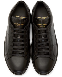 Saint Laurent Black Leather Low Top Sneakers