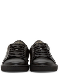 Saint Laurent Black Leather Low Top Sneakers