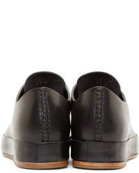 Feit Black Leather Low Top Sneakers