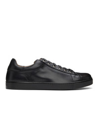 Gianvito Rossi Black Leather Low Top Sneakers
