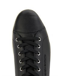 Dolce & Gabbana Black Leather Low Top Trainers