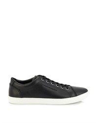 Dolce & Gabbana Black Leather Low Top Trainers