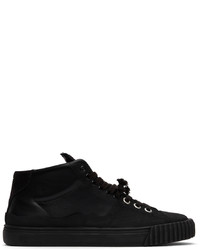 Maison Margiela Black Leather Mid Top Sneakers