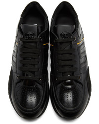 Versace Black Leather Runner Sneakers
