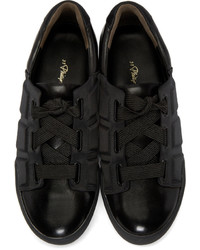 3.1 Phillip Lim Black Leather Satin Sneakers