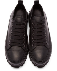 Ann Demeulemeester Black Leather Sneakers