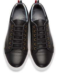 Moncler Gamme Bleu Black Leather Sneakers