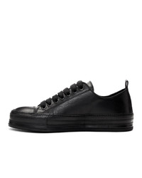 Ann Demeulemeester Black Leather Sneakers