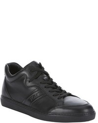 Tod's Black Leather Sport Lace Up Sneakers