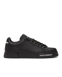 Dolce and Gabbana Black Low Top Sneakers