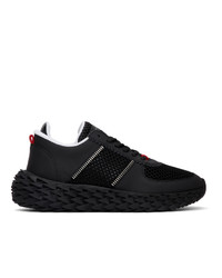 Giuseppe Zanotti Black Mesh Urchin Sneakers