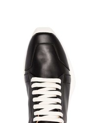 Rick Owens Black Oblique Leather Sneakers