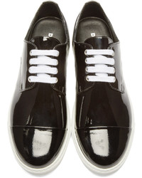 DSQUARED2 Black Patent Leather Low Top Sneakers