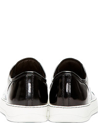 Lanvin Black Patent Leather Low Top Sneakers
