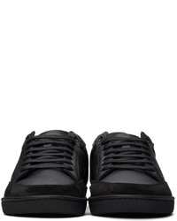 Saint Laurent Black Perforated Leather Court Classic Sl10 Sneakers