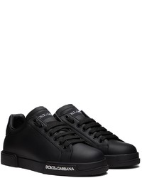Dolce & Gabbana Black Portofino Low Top Sneakers