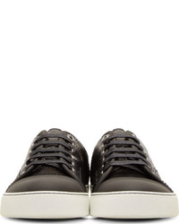 Lanvin Black Python Leather Classic Sneakers