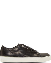 Lanvin Black Python Leather Classic Sneakers