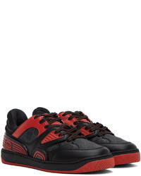 Gucci Black Red Basket Low Sneakers
