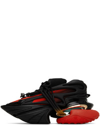Balmain Black Red Unicorn Sneakers