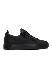 Giuseppe Zanotti Black Rubberized Leather Frankie Sneakers