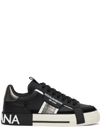 Dolce & Gabbana Black Silver Ns1 Sneakers