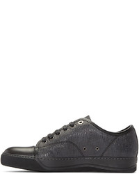 Lanvin Black Textured Leather Sneakers