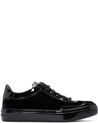 Jimmy Choo Black Velvet Leather Ace Sneakers