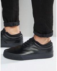 Asos Brand Lace Up Sneakers In Black With Neoprene Lining