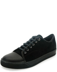 Lanvin Cap Toe Leather Low Top Sneaker Black