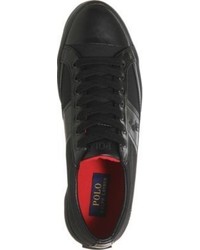 Polo Ralph Lauren Churston Cotton And Leather Trainers