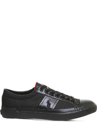 Polo Ralph Lauren Churston Cotton And Leather Trainers
