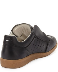 Maison Margiela Circuit Perforated Leather Low Top Sneaker Black